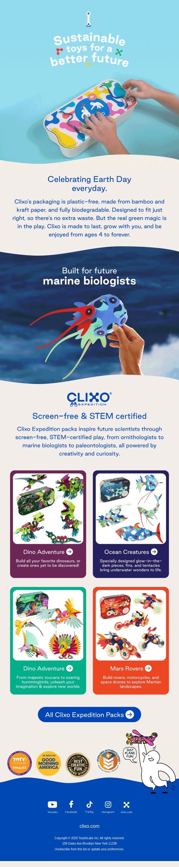 Designed with the Earth in Mind 🌎 email from Clixo screenshot