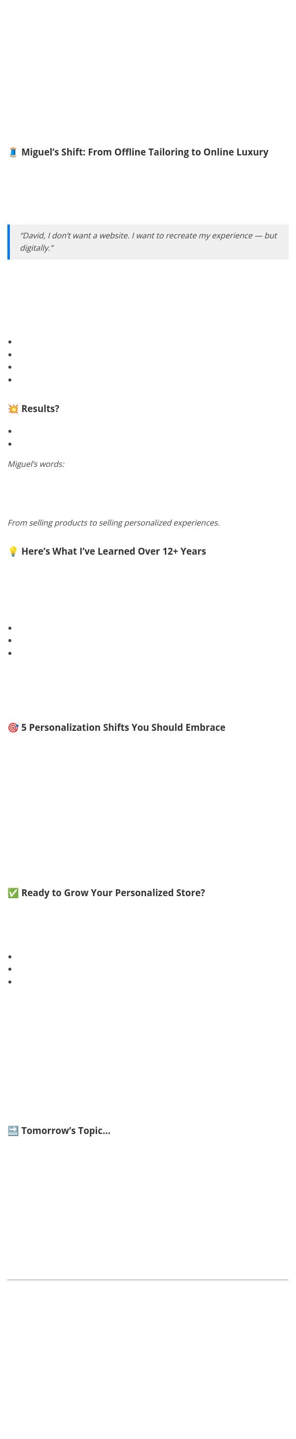 Personalization is Not a Plugin – It’s a Mindset Shift email from CMSMART screenshot
