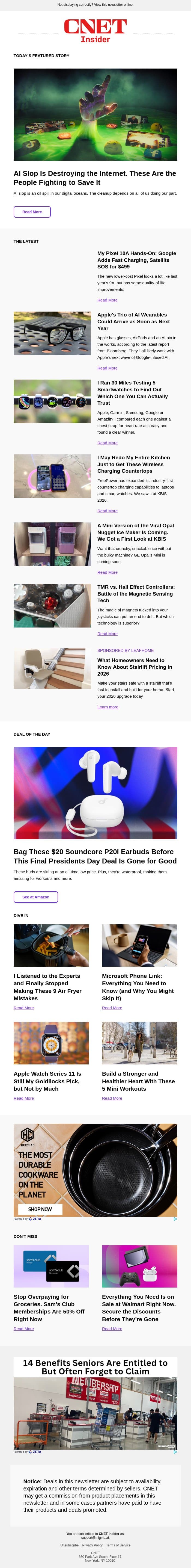 AI Slop Is Destroying the Internet. These People Are Fighting to Save It email from CNET screenshot