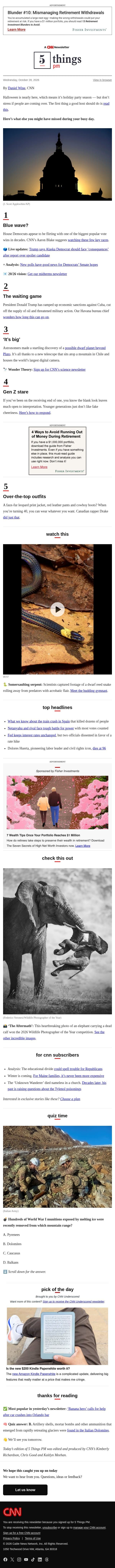 Sizing up the House, over-the-top outfits, new dwarf planet? email from CNN screenshot