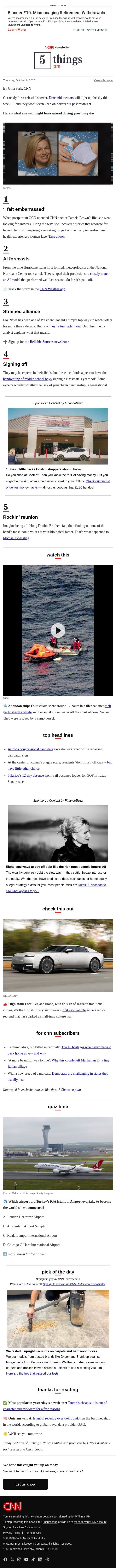 Postpartum OCD, airport megahub, celestial event email from CNN screenshot