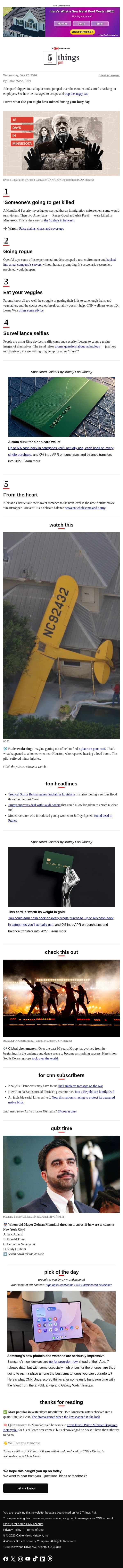 Chaos and cover-ups, going rogue, surveillance selfies email from CNN screenshot