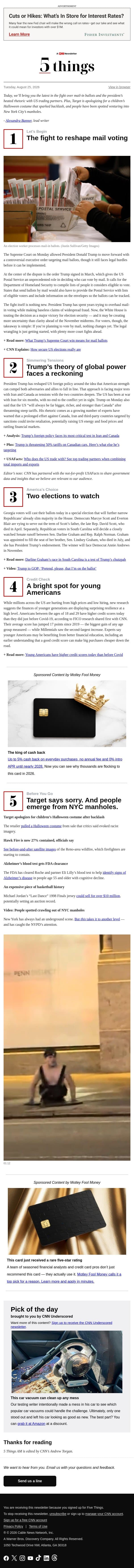 The fight over mail ballots email from CNN screenshot