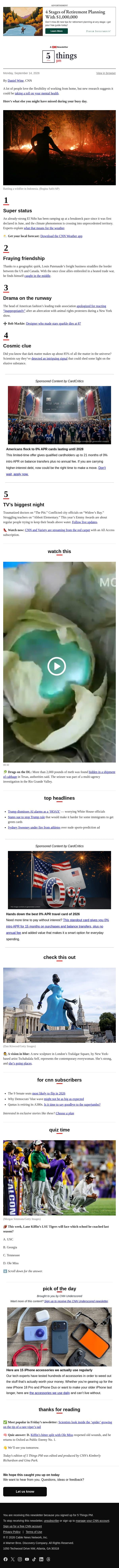 Super status, working from home, runway drama email from CNN screenshot