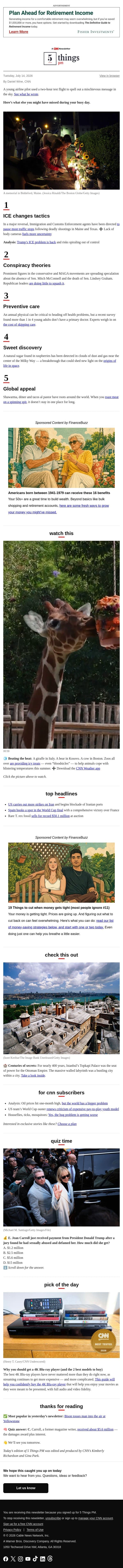 ICE changes tactics, conspiracy theories, sweet discovery email from CNN screenshot