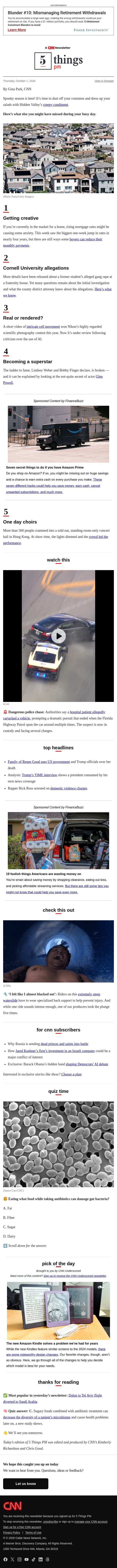 Rethinking your mortgage, ladder to fame, creepy condiment email from CNN screenshot