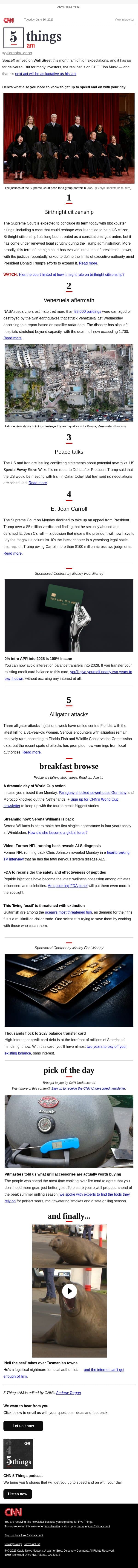 Birthright citizenship decision expected email from CNN screenshot