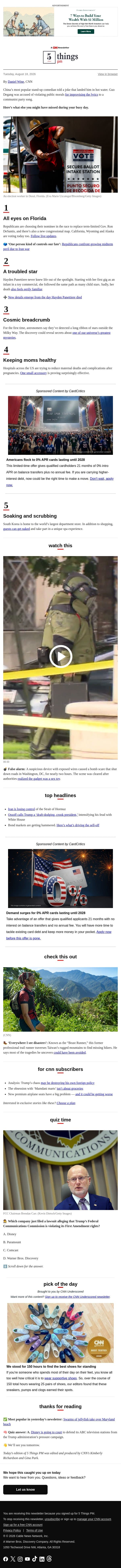 All eyes on Florida, keeping moms healthy, cosmic breadcrumb email from CNN screenshot
