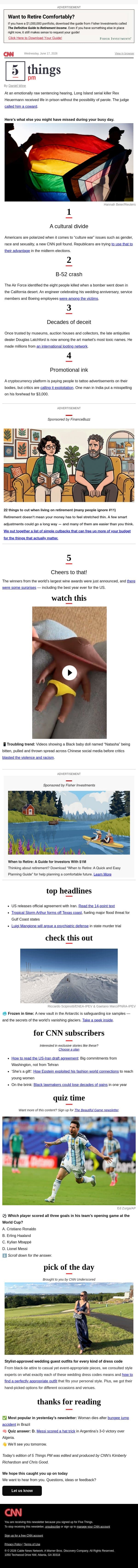 A cultural divide, tattoo ads, decades of deceit email from CNN screenshot