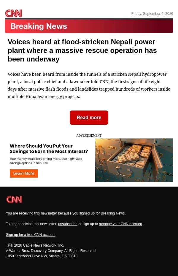 Voices heard at flood-stricken Nepali power plant where a massive rescue operation has been underway email from CNN screenshot