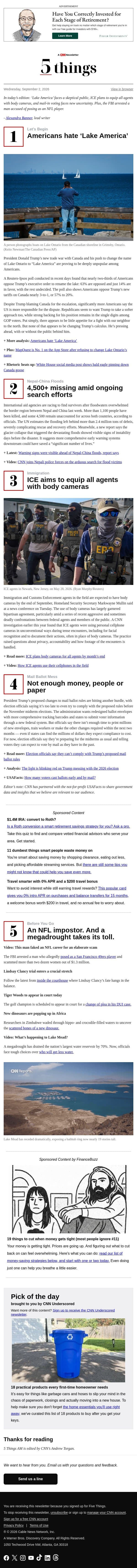 Americans hate ‘Lake America’ email from CNN screenshot