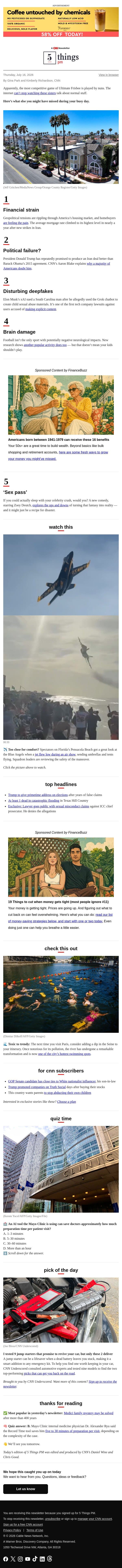 Climbing mortgage rates, brain health, celebrity 'sex pass' email from CNN screenshot