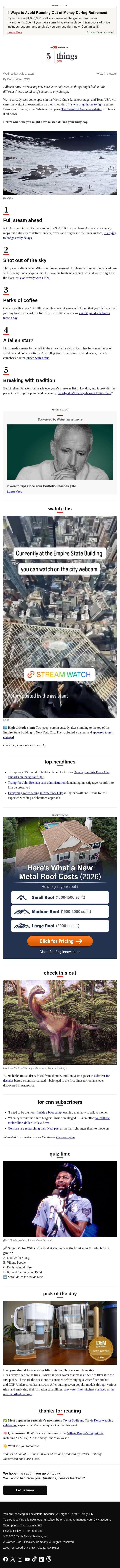 Moon base challenges, skyscraper stunt, perks of coffee email from CNN screenshot