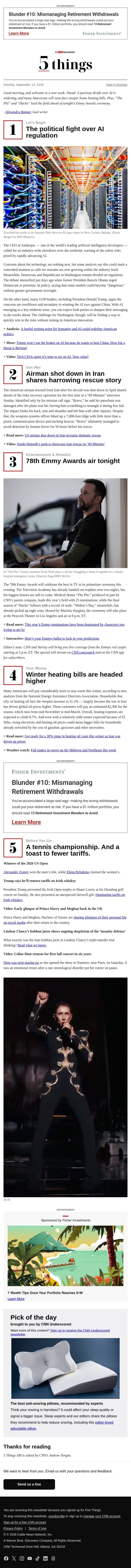 Who can control AI? email from CNN screenshot