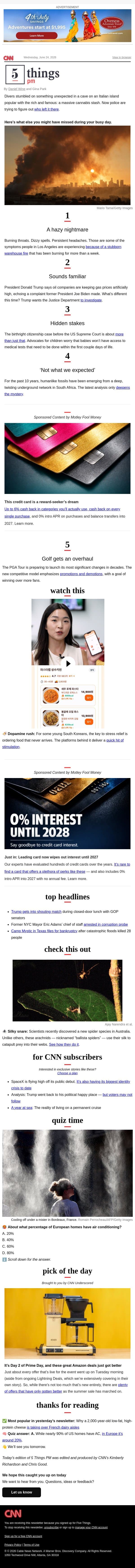 Hazy nightmare, puzzling fossils, huge cannabis stash email from CNN screenshot