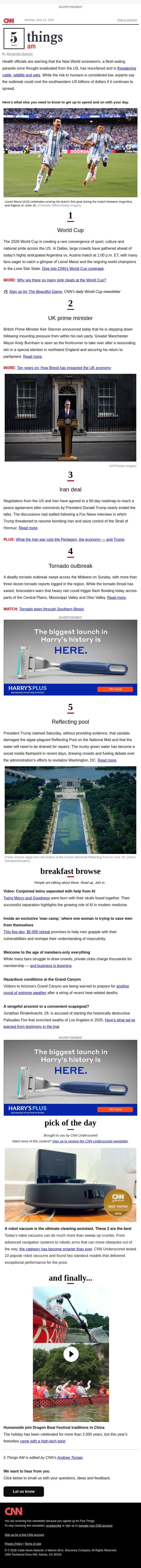 World Cup's impact on American summer email from CNN screenshot