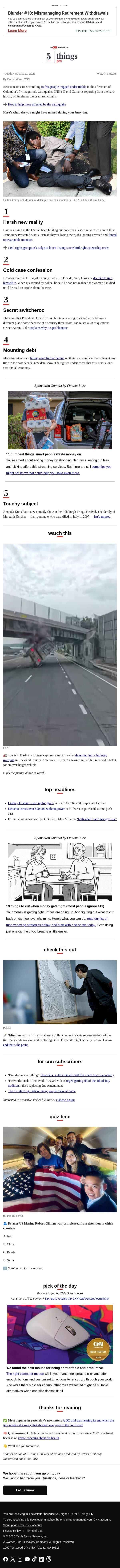 Harsh new reality, cold case confession, secret switcheroo email from CNN screenshot
