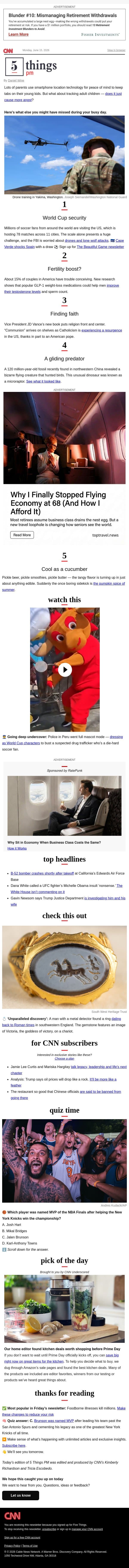 World Cup security, gliding predator, tracking your kids email from CNN screenshot