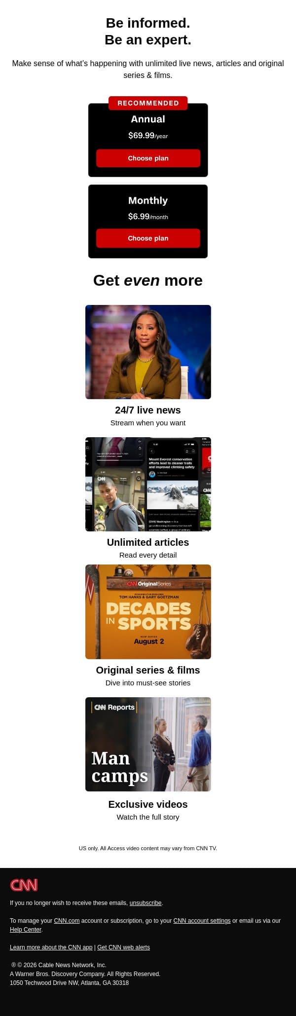 Go deeper on the stories that impact you. email from CNN screenshot