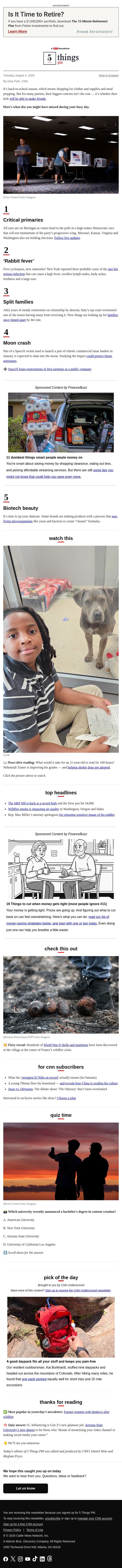 Critical primaries, 'rabbit fever,' moon crash email from CNN screenshot