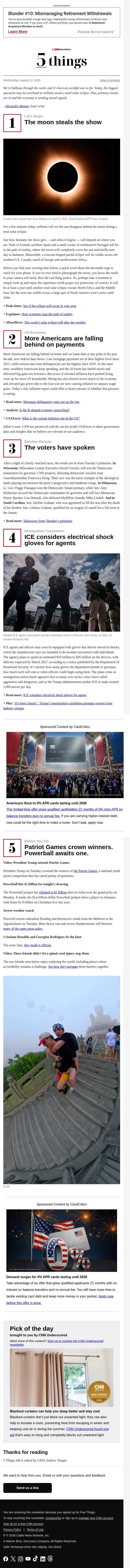 Total solar eclipse will occur for millions today email from CNN screenshot