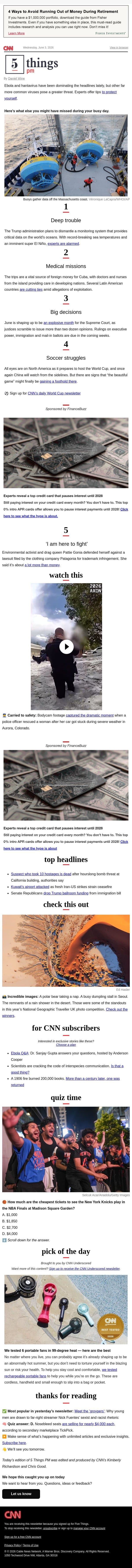 Oceans in deep trouble, trademark fight, virus protections email from CNN screenshot