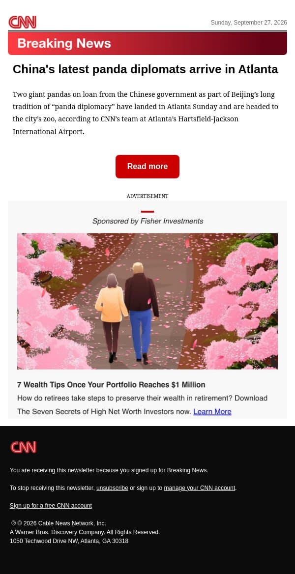 China's latest panda diplomats arrive in Atlanta email from CNN screenshot