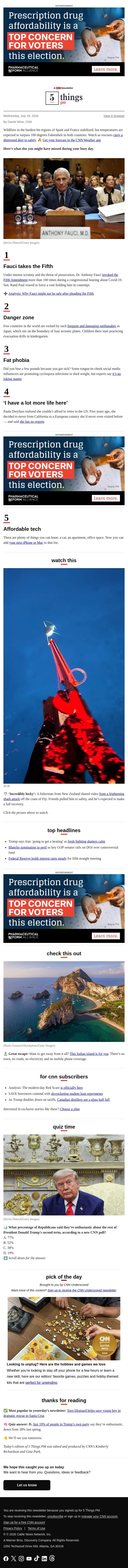 Fauci takes the Fifth, affordable tech, fat phobia (SS test 2) email from CNN screenshot