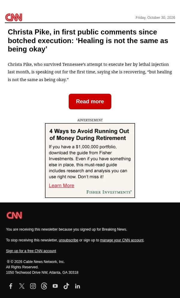 Christa Pike, in first public comments since botched execution: ‘Healing is not the same as being okay’ email from CNN screenshot