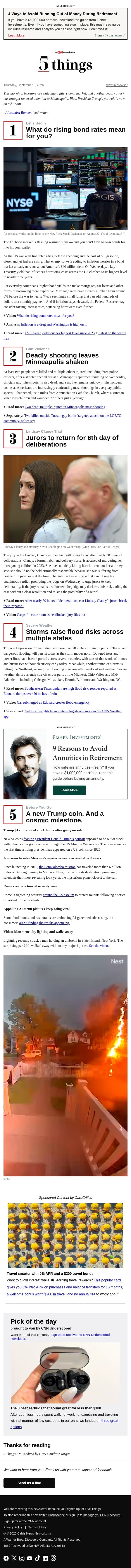 How bond rates affect your money email from CNN screenshot