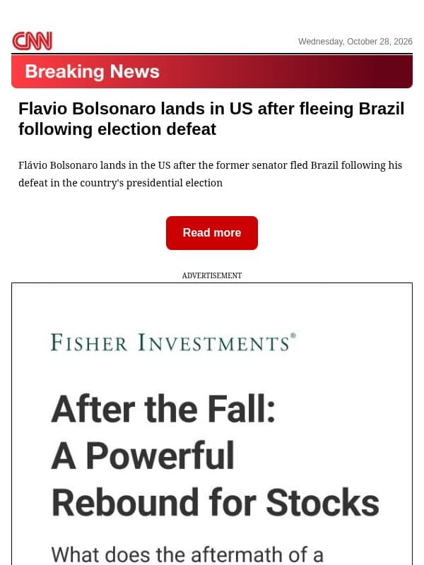 Flavio Bolsonaro lands in US after fleeing Brazil following election defeat email from CNN