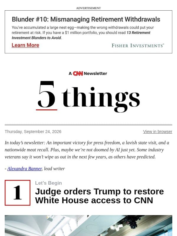 Judge orders Trump to restore White House access to CNN email from CNN