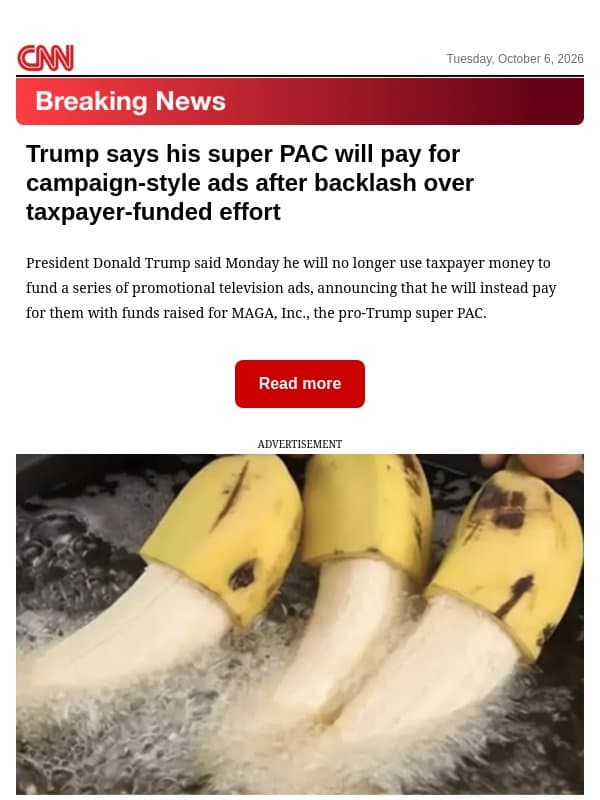 Trump says his super PAC will pay for campaign-style ads after backlash over taxpayer-funded effort email from CNN