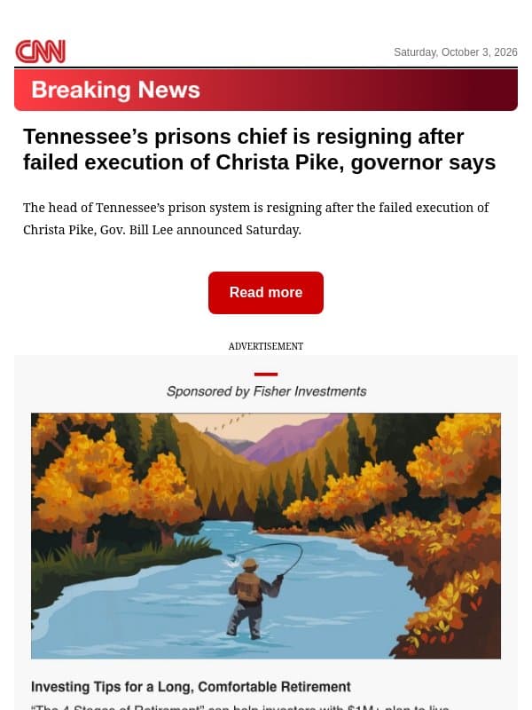 Tennessee’s prisons chief is resigning after failed execution of Christa Pike, governor says email from CNN