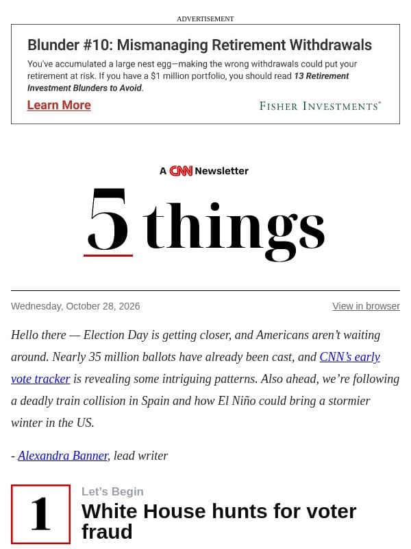 White House hunts for voter fraud email from CNN
