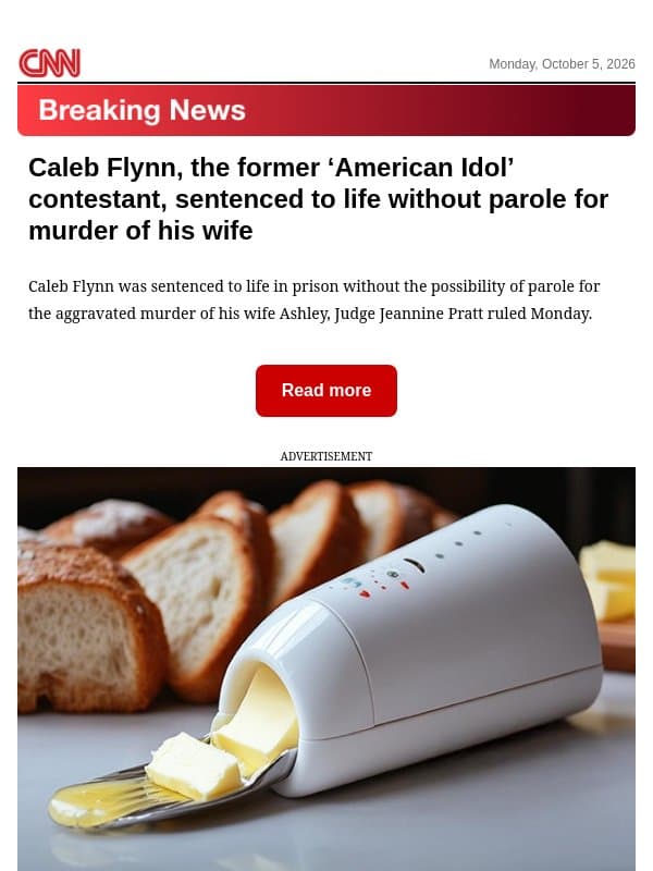 Caleb Flynn, the former ‘American Idol’ contestant, sentenced to life without parole for murder of his wife email from CNN