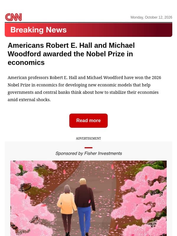 Americans Robert E. Hall and Michael Woodford awarded the Nobel Prize in economics email from CNN