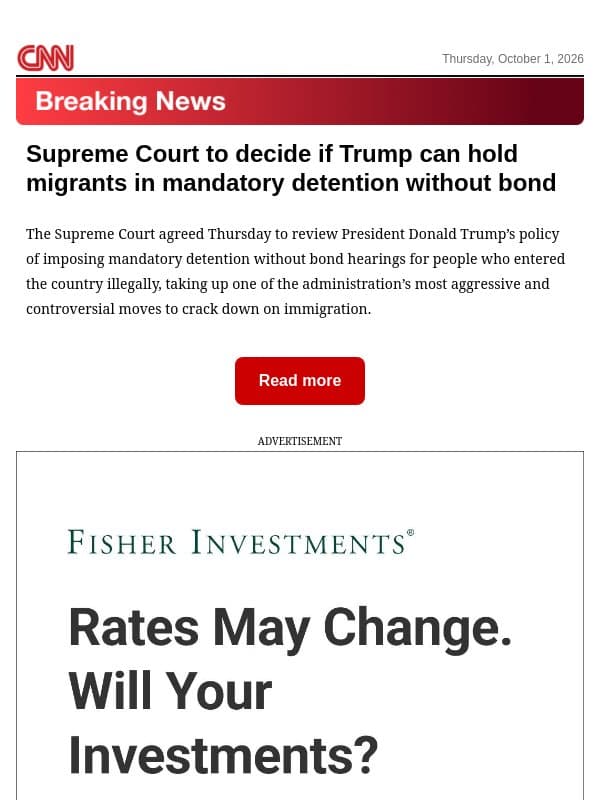 Supreme Court to decide if Trump can hold migrants in mandatory detention without bond email from CNN