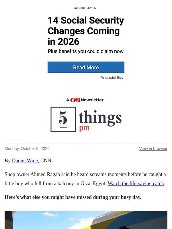 High-speed fail, red state blitz, life-saving catch email from CNN