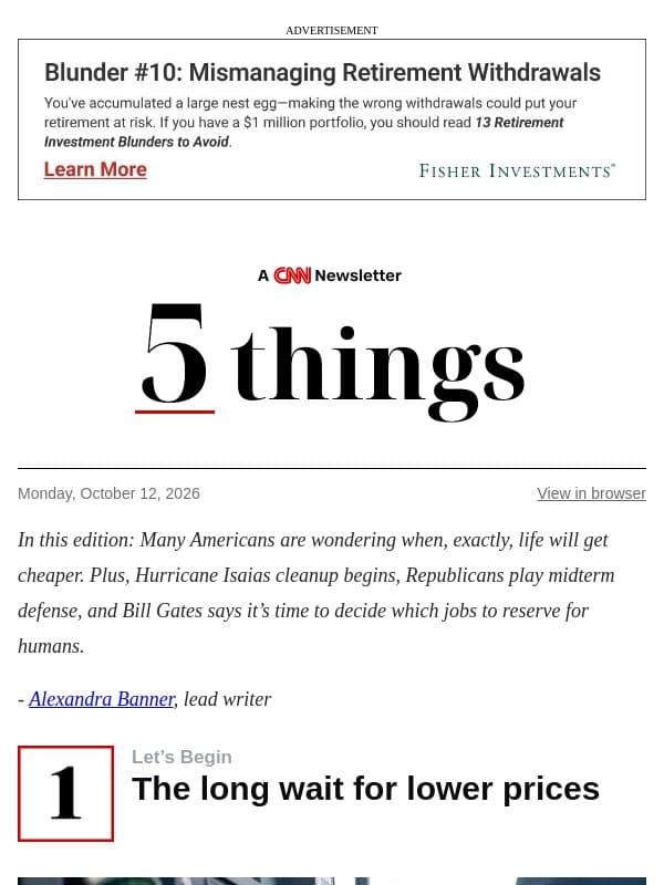 The painful wait for lower prices email from CNN