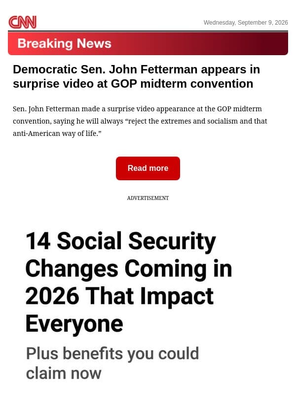 Democratic Sen. John Fetterman appears in surprise video at GOP midterm convention email from CNN