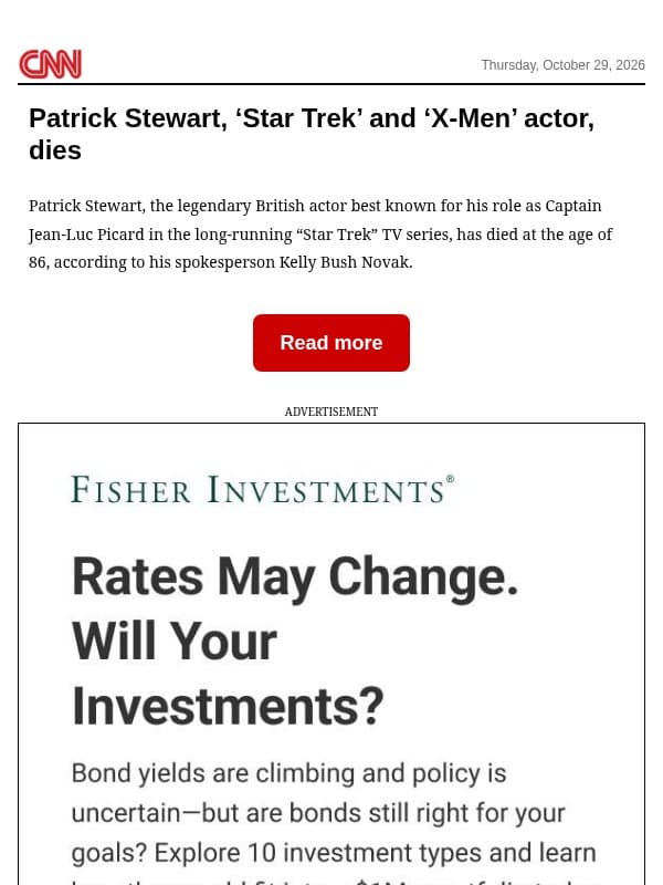 Patrick Stewart, ‘Star Trek’ and ‘X-Men’ actor, dies email from CNN