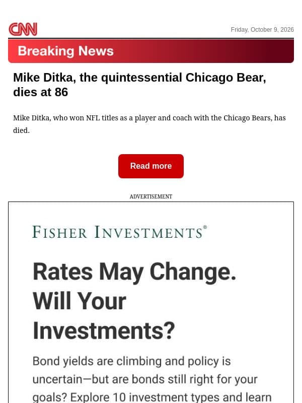 Mike Ditka, the quintessential Chicago Bear, dies at 86 email from CNN