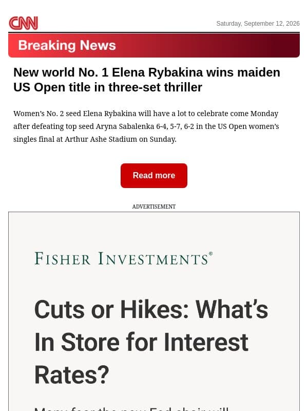 New world No. 1 Elena Rybakina wins maiden US Open title in three-set thriller email from CNN