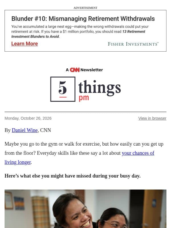 30 days inside, ‘surveillance pricing,’ keys to living longer email from CNN