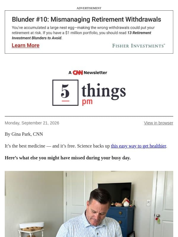 Rare childhood cancer, Paramount merger, desert disappearance email from CNN