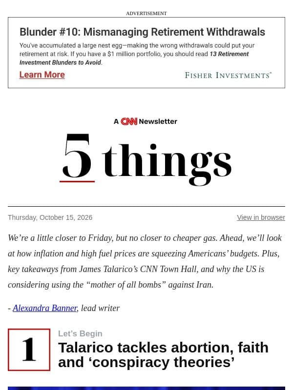 Talarico courts broad spectrum of voters at CNN Town Hall email from CNN