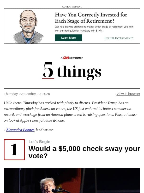 Trump promises $5,000 payments if GOP wins midterms email from CNN