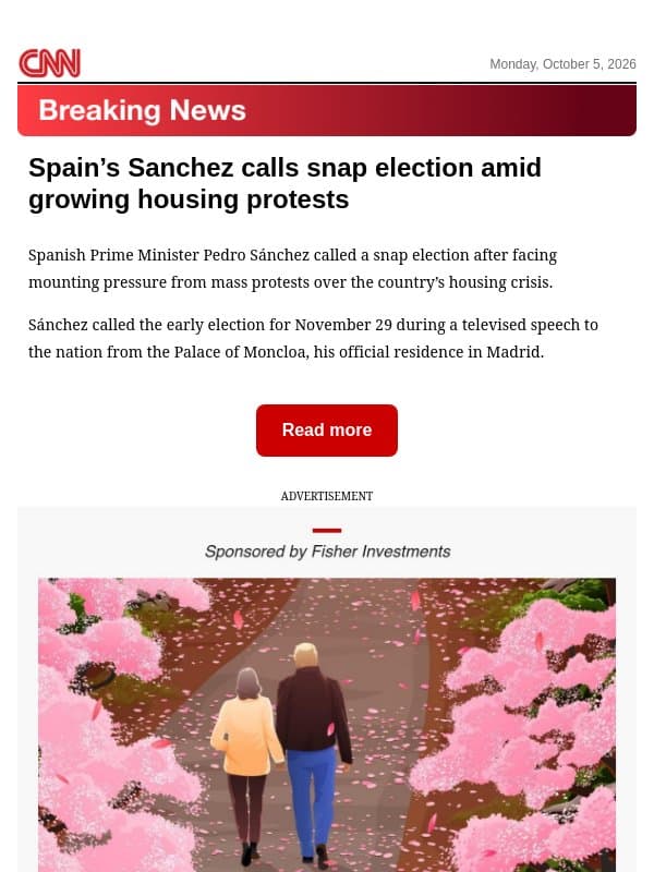 Spain’s Sanchez calls snap election amid growing housing protests email from CNN