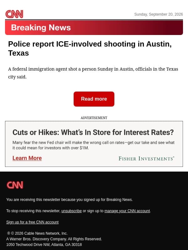 Police report ICE-involved shooting in Austin, Texas email from CNN
